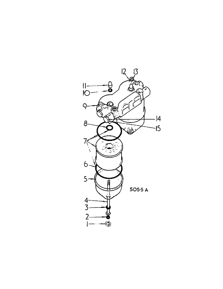 Схема запчастей Case IH 584 - (12-36[A]) - FUEL FILTER, TWO STAGE, TRACTOR WITH ENGINE SERIAL NO. 318209 AND BELOW Power