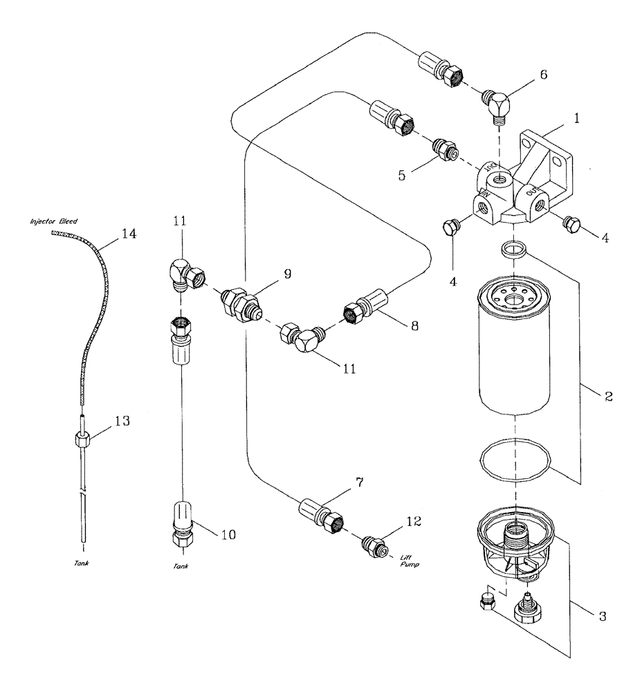 Схема запчастей Case IH AUSTOFT - (C01-02) - WATER SEPARATOR AND FUEL LINES Engine & Engine Attachments