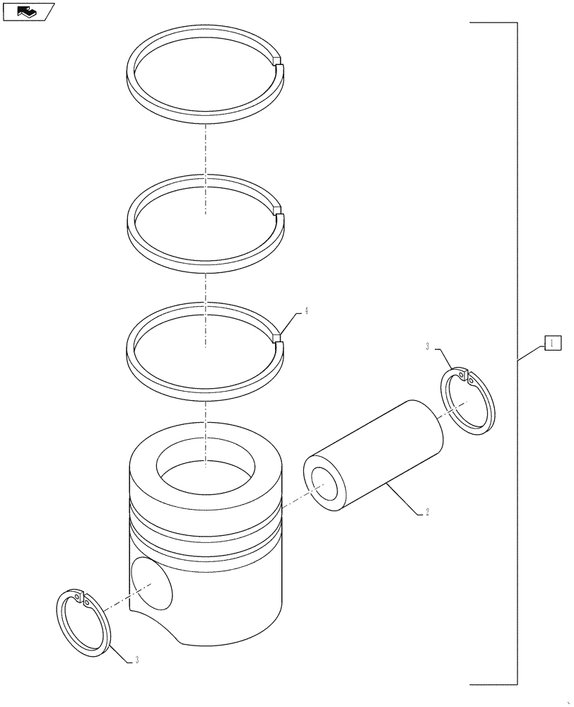 Схема запчастей Case IH 3230 - (10.105.02) - PISTONS (10) - ENGINE