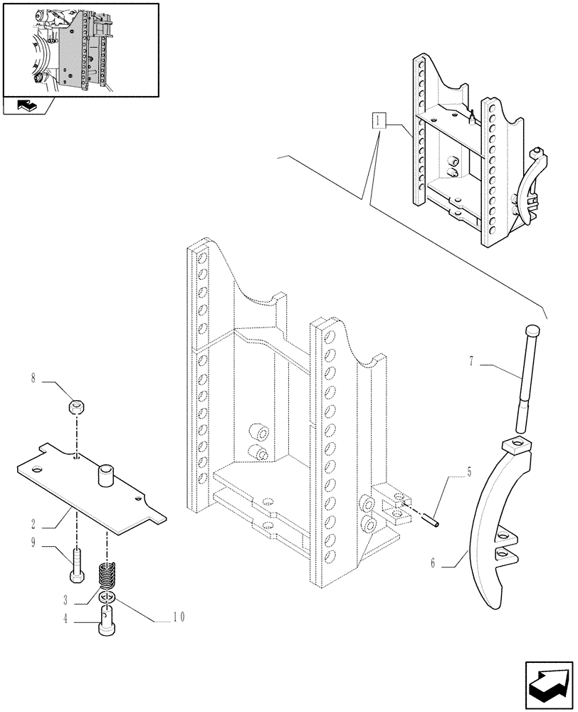 Схема запчастей Case IH FARMALL 105N - (1.89.0/01A) - TOW HOOK SUPPORT - BREAKDOWN (09) - IMPLEMENT LIFT