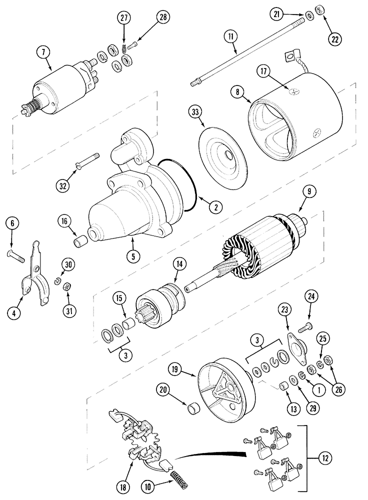 Схема запчастей Case IH 5250 - (4-046) - STARTING MOTOR, BOSCH (04) - ELECTRICAL SYSTEMS