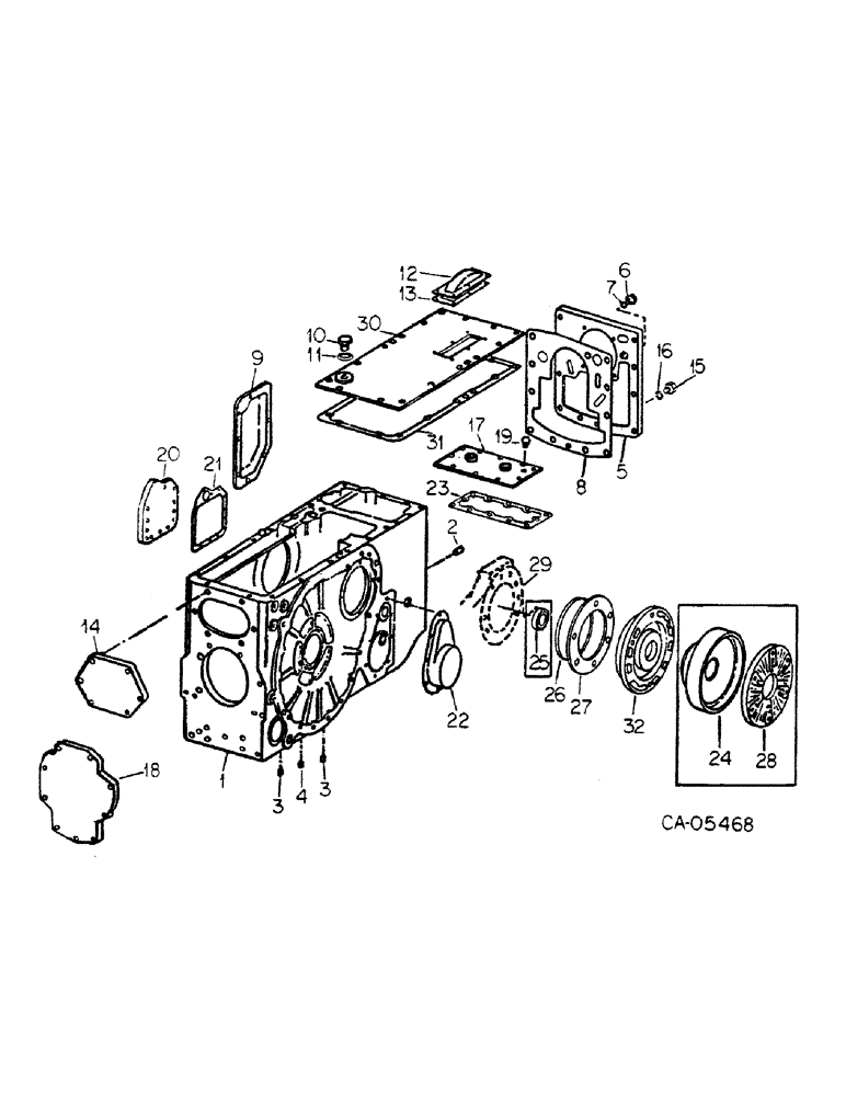 Схема запчастей Case IH 4386 - (07-21) - DRIVE TRAIN, REAR AXLE CENTER FRAME, 4386 TRACTOR (04) - Drive Train