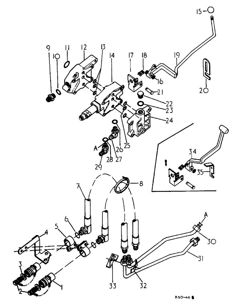 Схема запчастей Case IH 884 - (10-08) - AUXILIARY VALVE, SINGLE (07) - HYDRAULICS