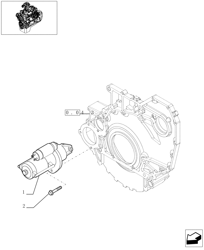 Схема запчастей Case IH F4BE0484C D601 - (0.36.0[01]) - STARTER MOTOR 