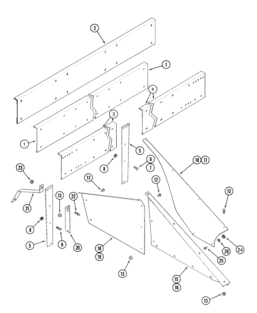 Схема запчастей Case IH 1054 - (09-42) - GATHERER REAR AND SIDE EXTENSIONS (09) - CHASSIS