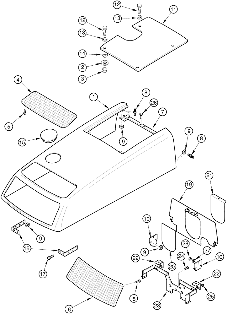 Схема запчастей Case IH CX50 - (09-08) - HOODSHEET (09) - CHASSIS/ATTACHMENTS