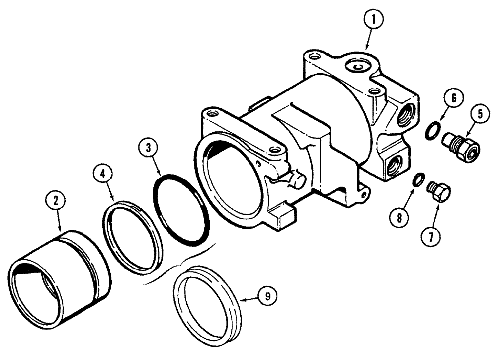 Схема запчастей Case IH 7230 - (8-040) - HITCH CONTROL CYLINDER ASSEMBLY (08) - HYDRAULICS