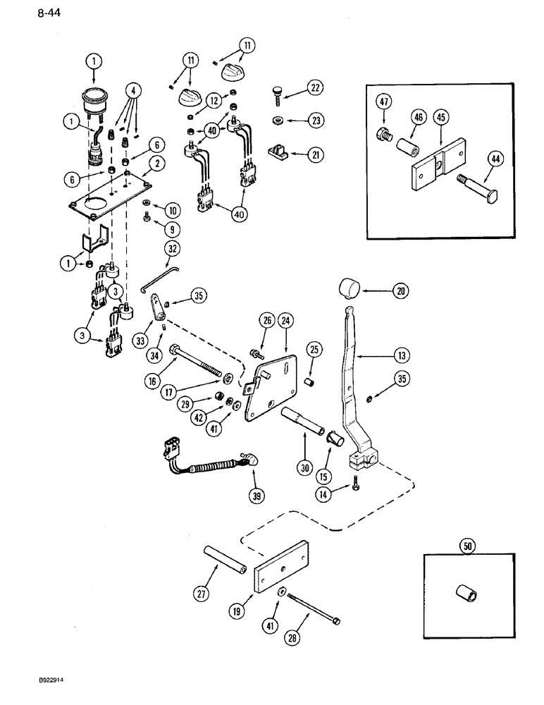 Схема запчастей Case IH 7120 - (8-44) - HITCH CONTROL (08) - HYDRAULICS