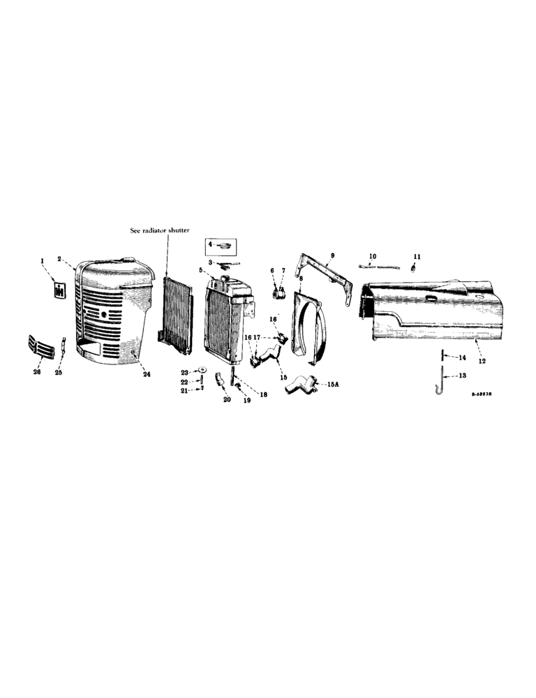 Схема запчастей Case IH SUPER M - (204) - CHASSIS, RADIATOR AND CONNECTIONS, GRILLE AND HOOD (12) - CHASSIS