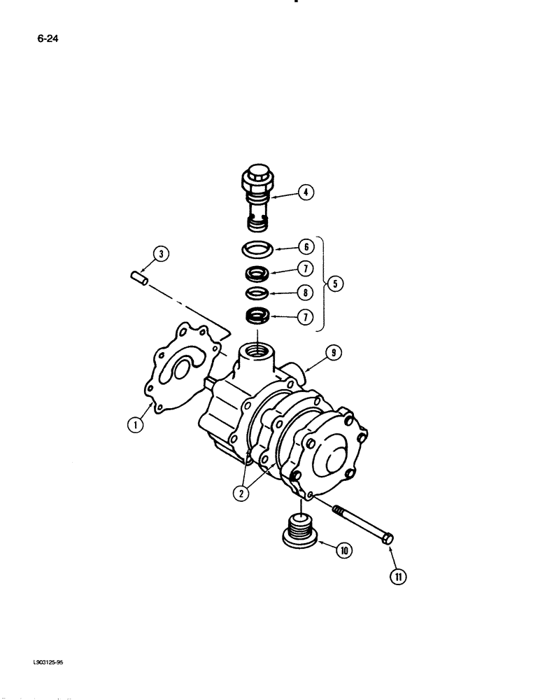 Схема запчастей Case IH 1620 - (6-24) - HYDROSTATIC PUMP, CHARGE PUMP (03) - POWER TRAIN