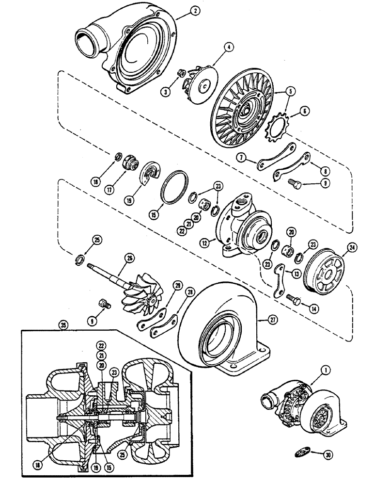 Схема запчастей Case IH 2390 - (2-24) - TURBOCHARGER, 504BDT, DIESEL ENGINE (02) - ENGINE