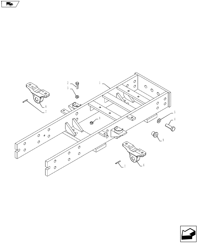 Схема запчастей Case IH FARMALL 55A - (44.101.01[01]) - FRONT AXLE SUPPORT - 2WD (44) - WHEELS