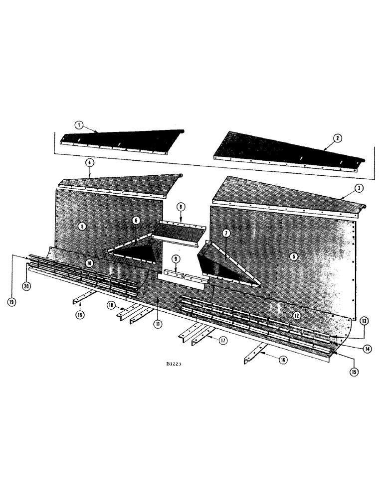 Схема запчастей Case IH 1010 - (068) - HEADER AUGER TROUGH, 12 FOOT, 13 FOOT, 14 FOOT HEADERS (58) - ATTACHMENTS/HEADERS