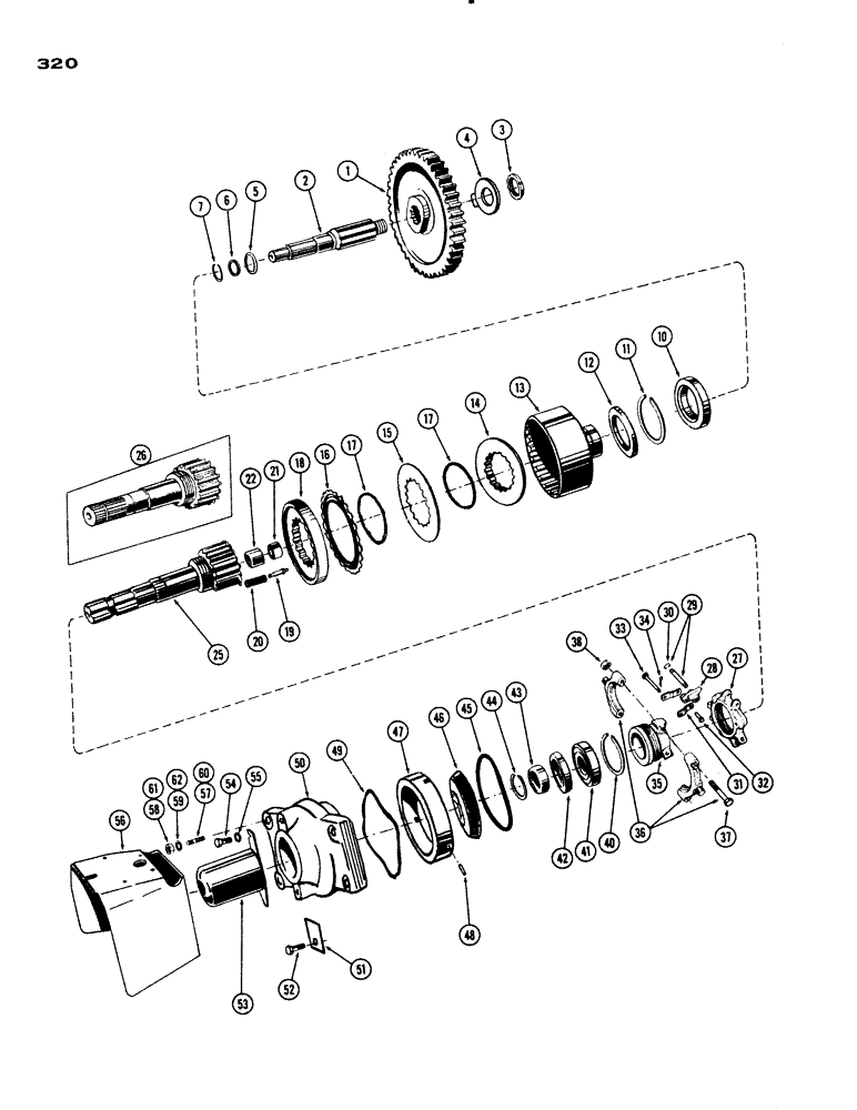 Схема запчастей Case IH 830-SERIES - (320) - P.T.O ASSEMBLY (06) - POWER TRAIN