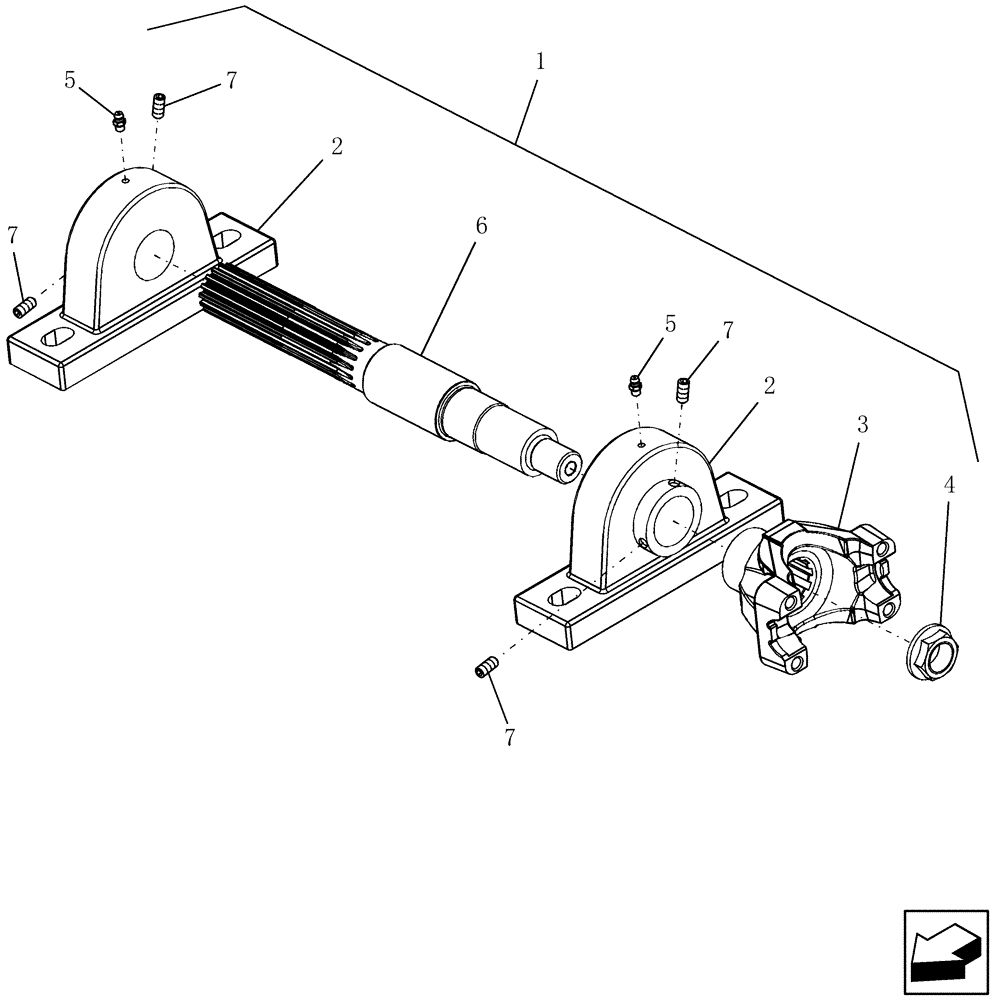 Схема запчастей Case IH 9230 - (60.120.11[02]) - DRIVE SHAFT, LOWER - FEEDER/HEADER (60) - PRODUCT FEEDING