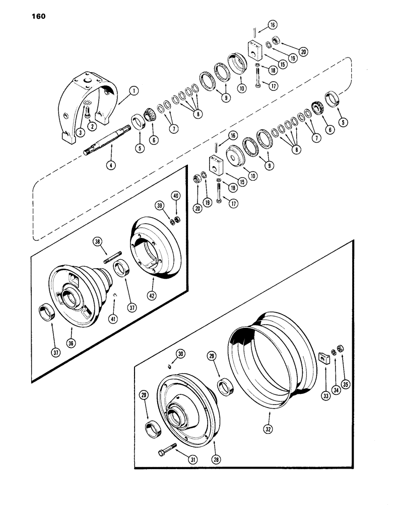 Схема запчастей Case IH 870 - (160) - SINGLE FRONT WHEEL (05) - STEERING