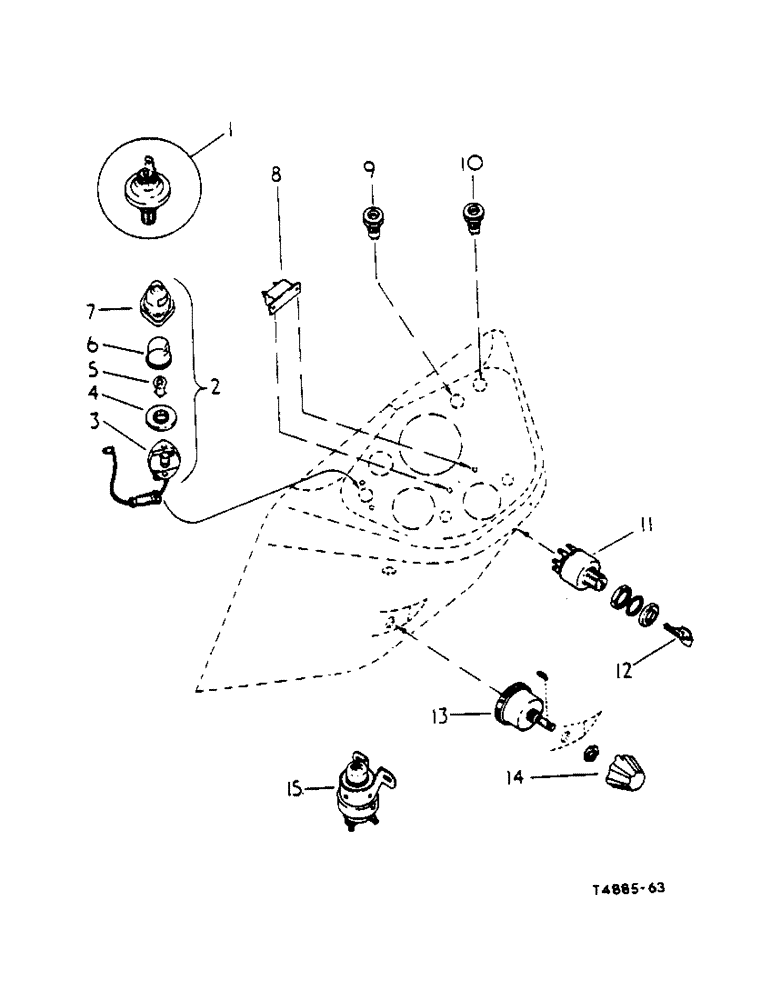 Схема запчастей Case IH 434 - (3-18) - ELECTRICAL INSTRUMENTS, PETROL - ELECTRICAL (04) - ELECTRICAL SYSTEMS