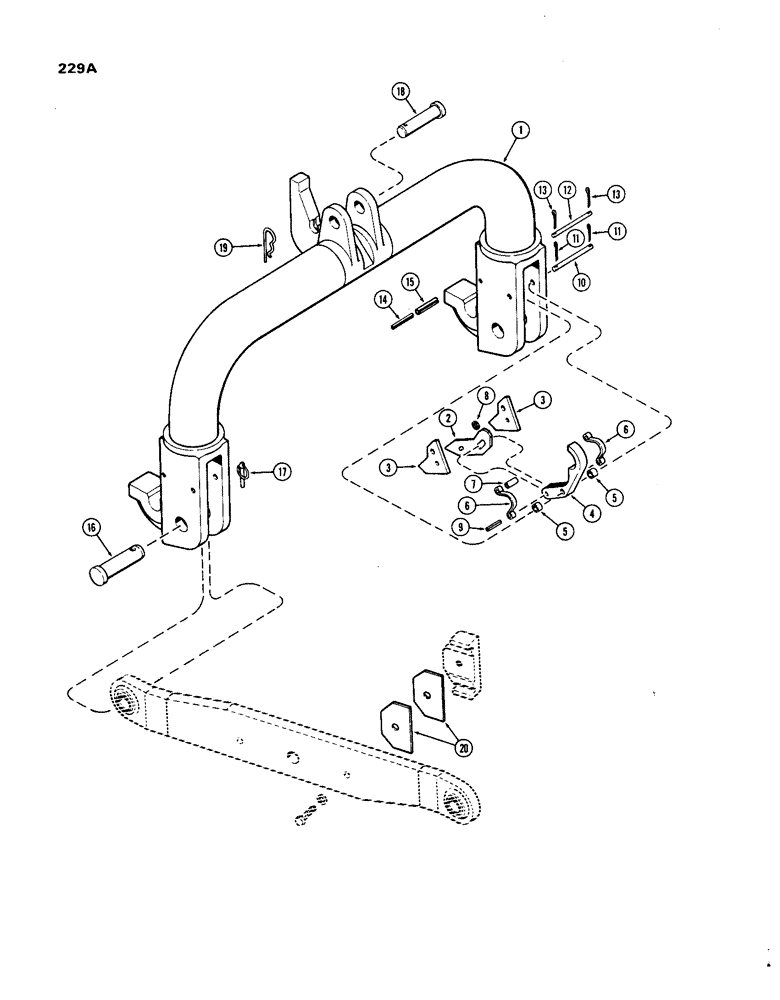 Схема запчастей Case IH 1270 - (229A) - QUICK HITCH COUPLER, USED PRIOR TO TRACTOR SERIAL NUMBER 8766932 (08) - HYDRAULICS