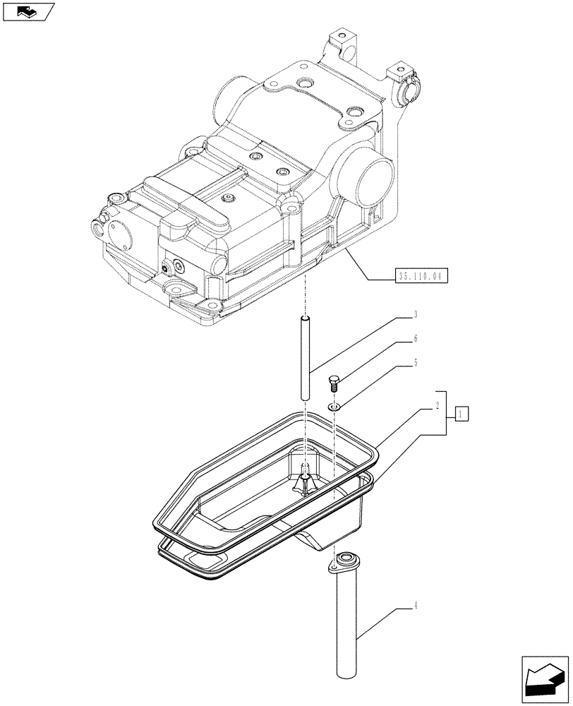 Схема запчастей Case IH FARMALL 75C - (35.100.03) - LIFTER OIL PAN AND RELATED PARTS (35) - HYDRAULIC SYSTEMS