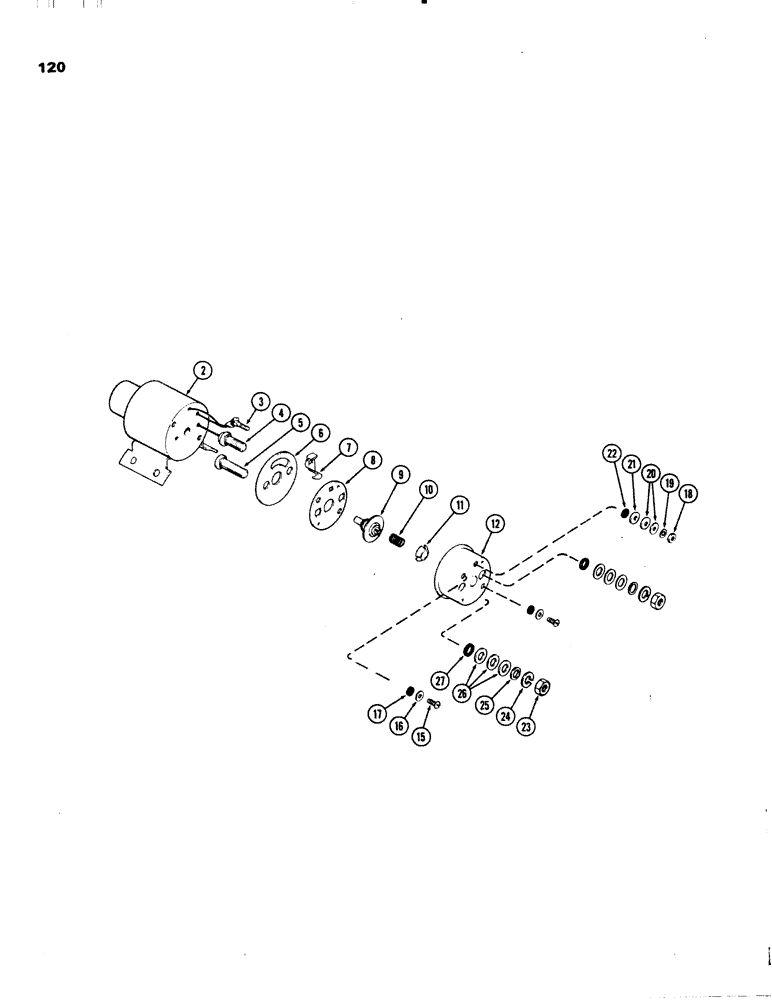 Схема запчастей Case IH 1070 - (0120) - A44817 SOLENOID, USED WITH STARTER A149056 AND A145555 (04) - ELECTRICAL SYSTEMS