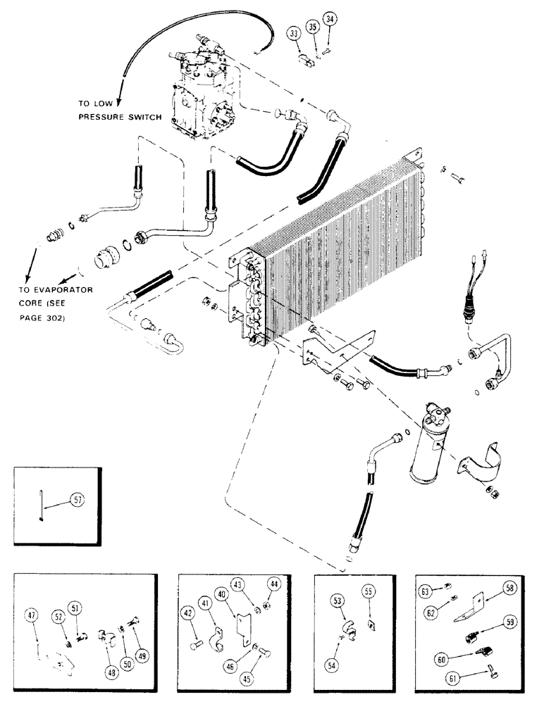 Схема запчастей Case IH 1570 - (313A) - AIR CONDITIONER, CONDENSER AND RECEIVER DRYER, HOSES AND TUBES (09) - CHASSIS/ATTACHMENTS