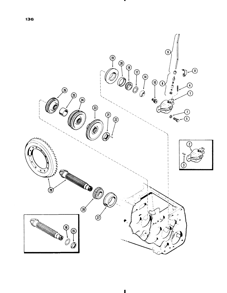 Схема запчастей Case IH 730 SERIES - (136) - COUNTERSHAFT (06) - POWER TRAIN