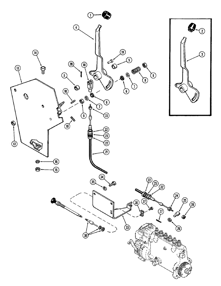 Схема запчастей Case IH 1370 - (052) - THROTTLE CONTROLS (03) - FUEL SYSTEM