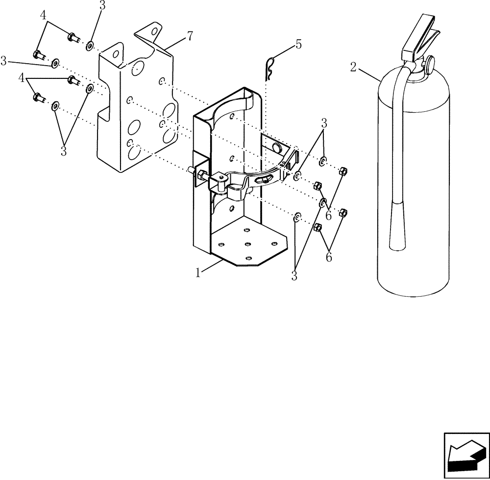 Схема запчастей Case IH 7130 - (05.102.01) - FIRE EXTINGUISHER (NA & ANZ ONLY) (05) - SERVICE & MAINTENANCE