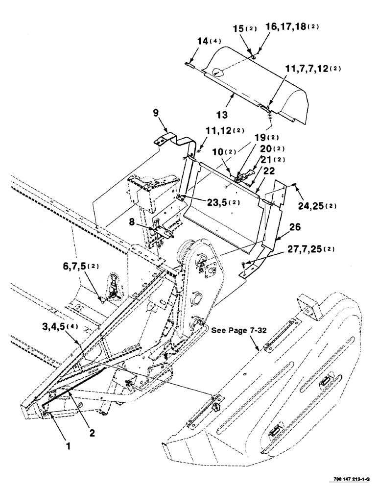 Схема запчастей Case IH SC414 - (7-28) - SHIELDS AND MOUNTING ASSEMBLIES - LEFT (SC414) (09) - CHASSIS