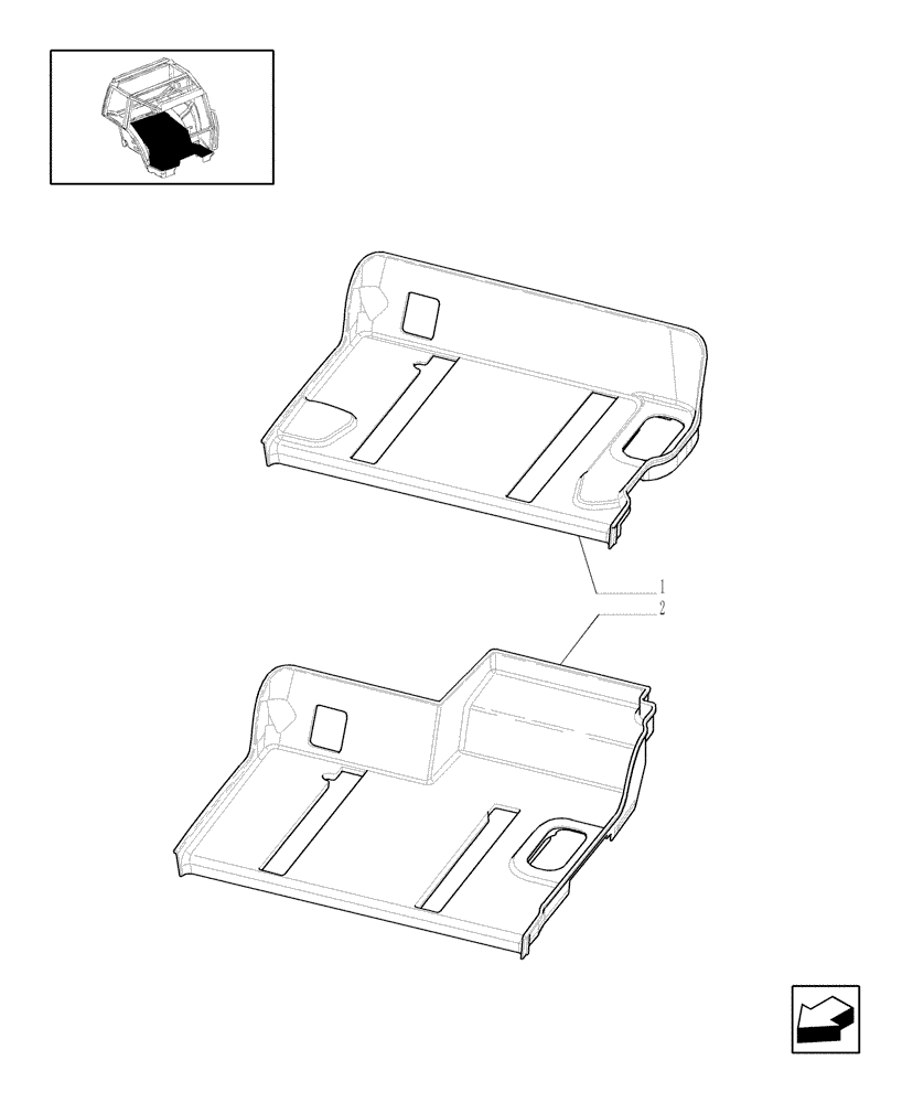 Схема запчастей Case IH MXU115 - (1.93.2[02]) - REAR MAT (10) - OPERATORS PLATFORM/CAB