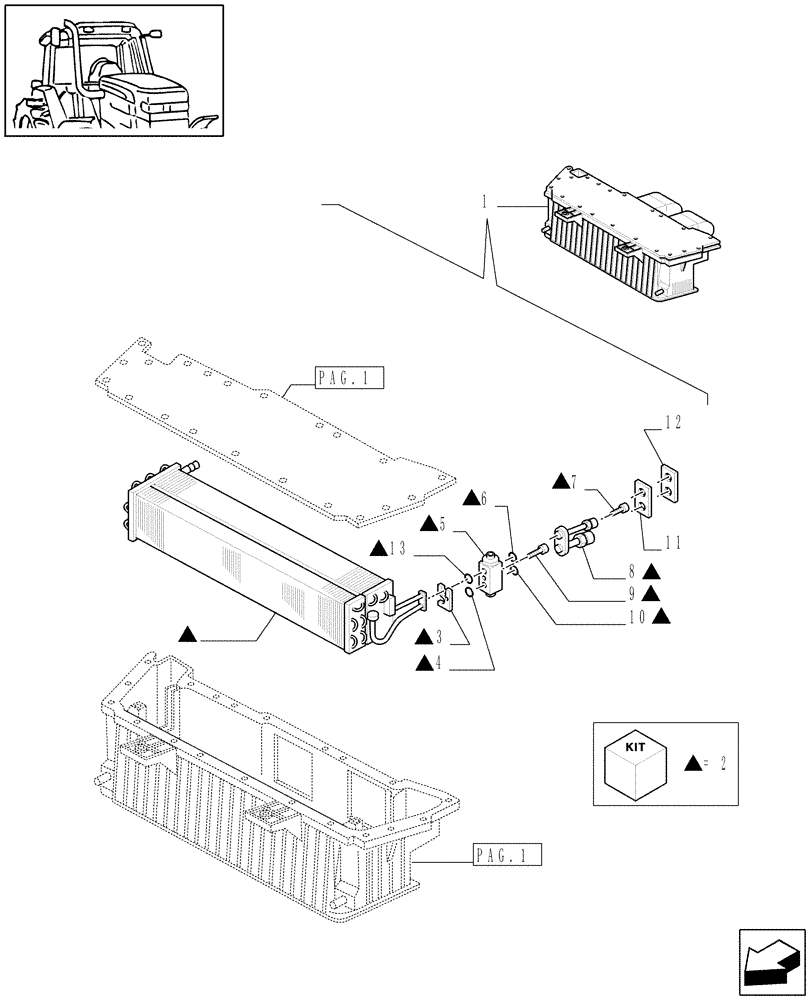 Схема запчастей Case IH JX90 - (1.94.2/01B[02]) - (VAR.641-958) AIR CONDITIONING - RELEVANT PARTS (10) - OPERATORS PLATFORM/CAB