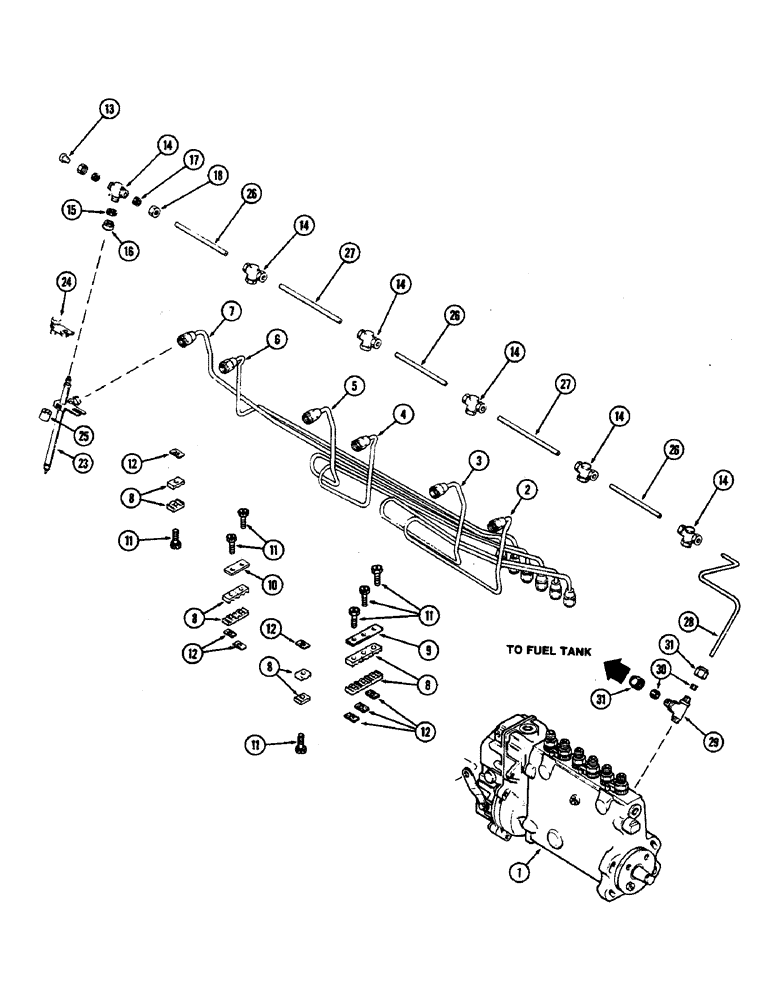 Схема запчастей Case IH 2470 - (062) - FUEL INJECTION SYSTEM, 504BDT DIESEL ENGINE (03) - FUEL SYSTEM