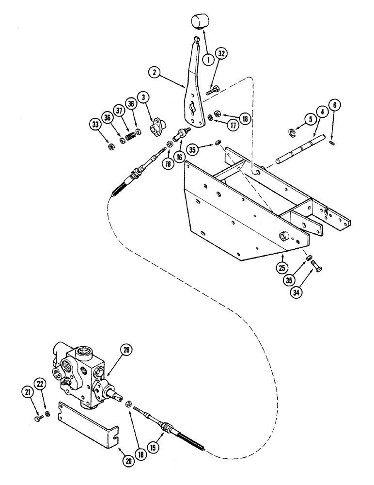 Схема запчастей Case IH 4694 - (6-264) - PTO CONTROL LINKAGE (06) - POWER TRAIN