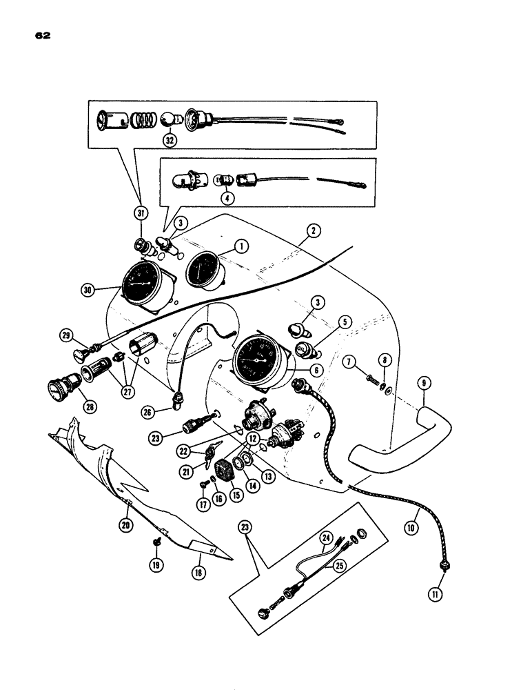 Схема запчастей Case IH 930-SERIES - (062) - LP INSTRUMENT PANEL, SPARK IGNITION ENGINE (04) - ELECTRICAL SYSTEMS