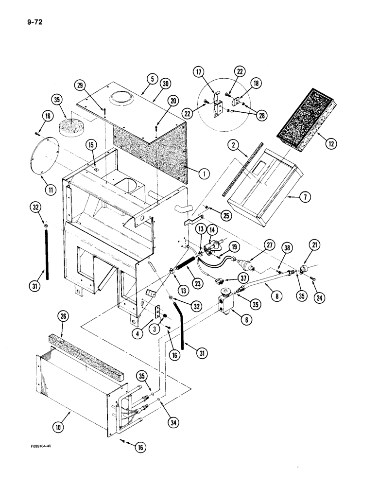 Схема запчастей Case IH 9150 - (9-72) - AIR CONDITIONER AND HEATER MODULE, EXTERNAL COMPONENTS, CAB (09) - CHASSIS/ATTACHMENTS