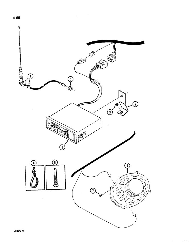 Схема запчастей Case IH 9280 - (4-066) - RADIO & SPEAKERS (04) - ELECTRICAL SYSTEMS