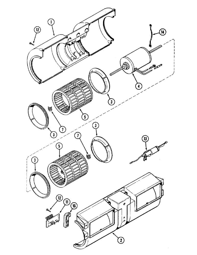 Схема запчастей Case IH 3294 - (9-462) - CAB, BLOWER ASSEMBLY (09) - CHASSIS/ATTACHMENTS