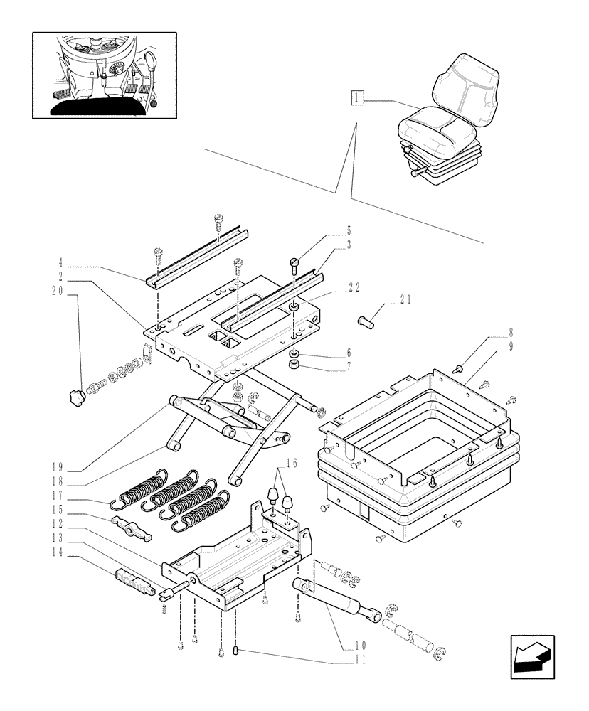 Схема запчастей Case IH JX1095N - (1.92.85/05A[02]) - (VAR.963) CASE SEAT WITH BELTS AND SWITCH - W/CAB - BREAKDOWN - C5644 (10) - OPERATORS PLATFORM/CAB