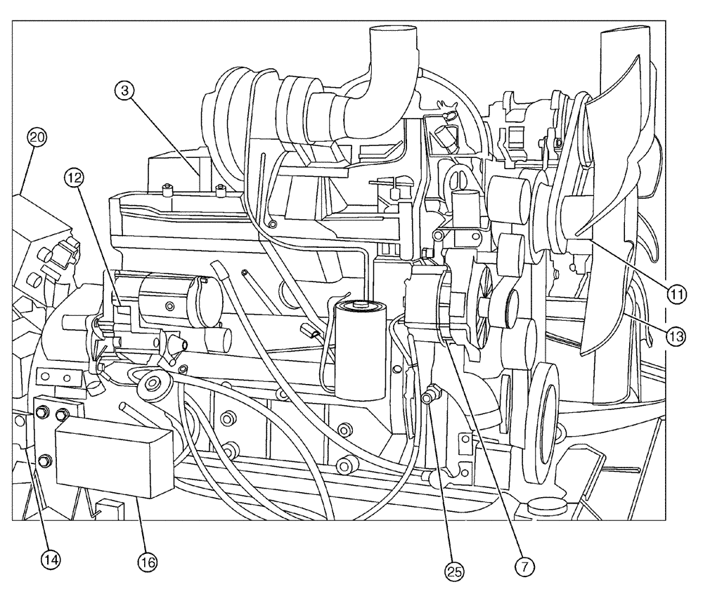 Схема запчастей Case IH 3185 - (03-001[02]) - ENGINE ASSEMBLY (01) - ENGINE