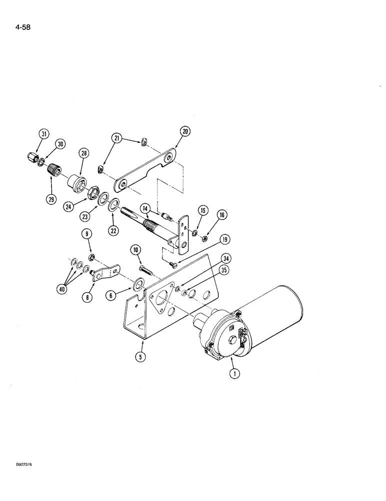 Схема запчастей Case IH 9210 - (4-058) - WIPER DRIVE ASSEMBLY, FRONT WINDOWS, PRIOR TO P.I.N. JCB0027741 (04) - ELECTRICAL SYSTEMS