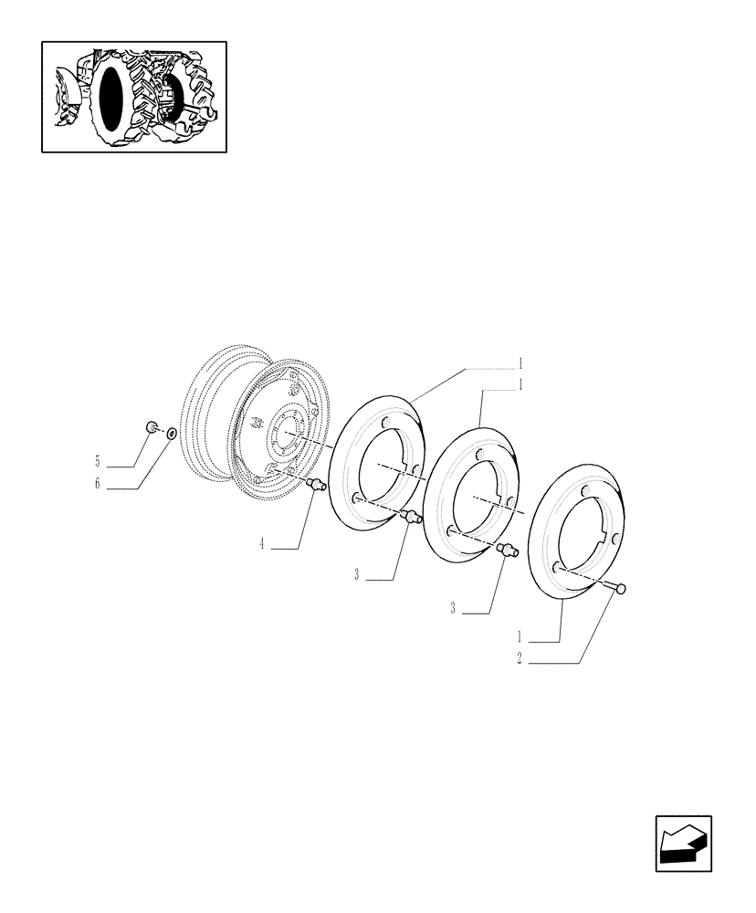 Схема запчастей Case IH JX1095C - (710471120) - (DIA KIT) REAR BALLAST (4 RINGS 50 KG. EACH) (18) - VARIATIONS