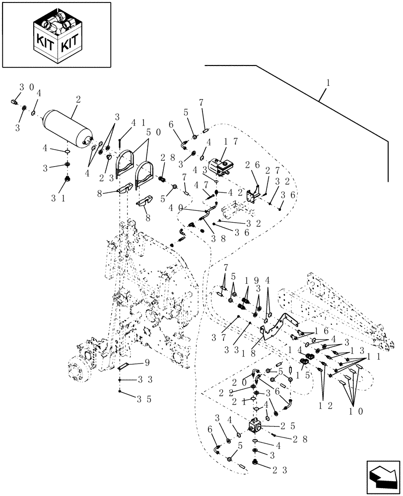 Схема запчастей Case IH RB454 - (18.61) - DIA KIT, PNEUMATIC BRAKE (18) - ACCESSORIES