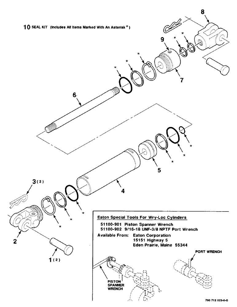 Схема запчастей Case IH 8610 - (8-20) - CYLINDER HYDRAULIC ASSEMBLY, 700712023 CYLINDER HYDRAULIC ASSY. COMPLETE, 2-1/2" BORE X 16" STROKE (35) - HYDRAULIC SYSTEMS