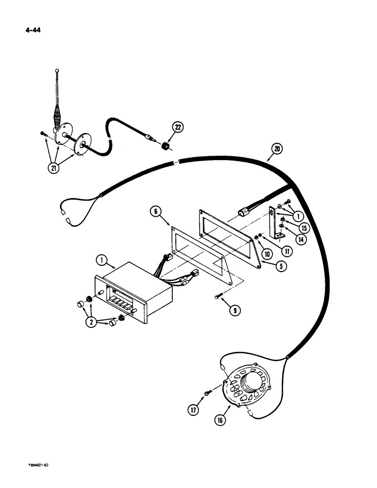 Схема запчастей Case IH 9170 - (4-44) - RADIO AND SPEAKERS (04) - ELECTRICAL SYSTEMS