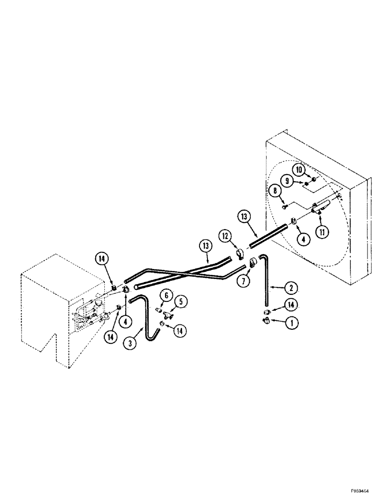 Схема запчастей Case IH 9350 - (9-096) - HEATER LINES (09) - CHASSIS/ATTACHMENTS