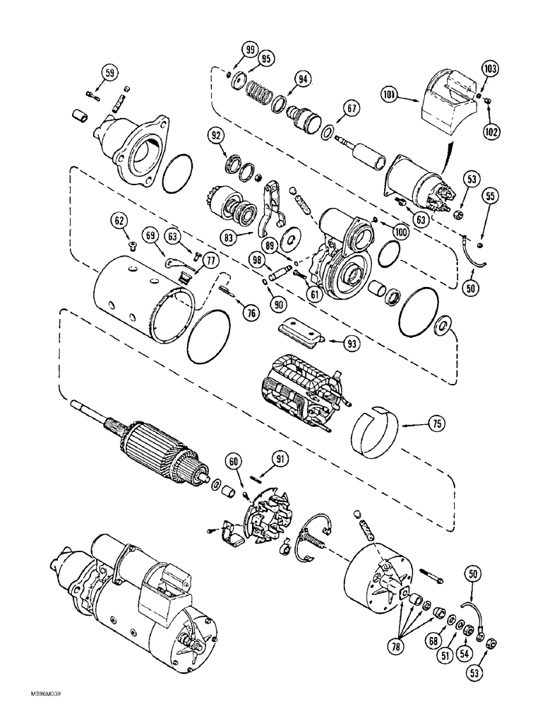 Схема запчастей Case IH 9370 QUADTRAC - (4-030) - STARTER ASSEMBLY (CONTD) (04) - ELECTRICAL SYSTEMS