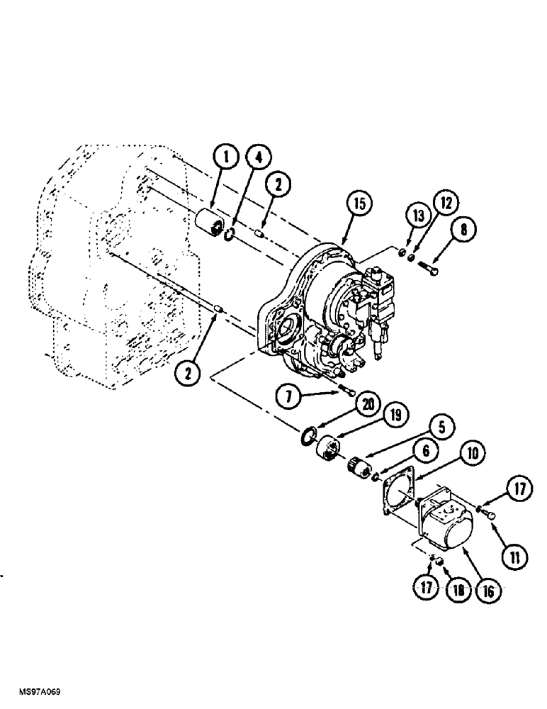 Схема запчастей Case IH 9380 QUADTRAC - (6-050) - PTO CLUTCH MOUNTING (06) - POWER TRAIN