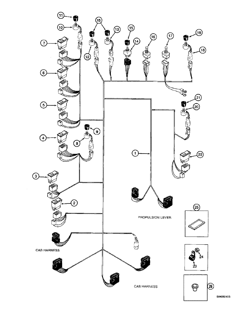 Схема запчастей Case IH 2166 - (4-12) - CONSOLE HARNESS (06) - ELECTRICAL