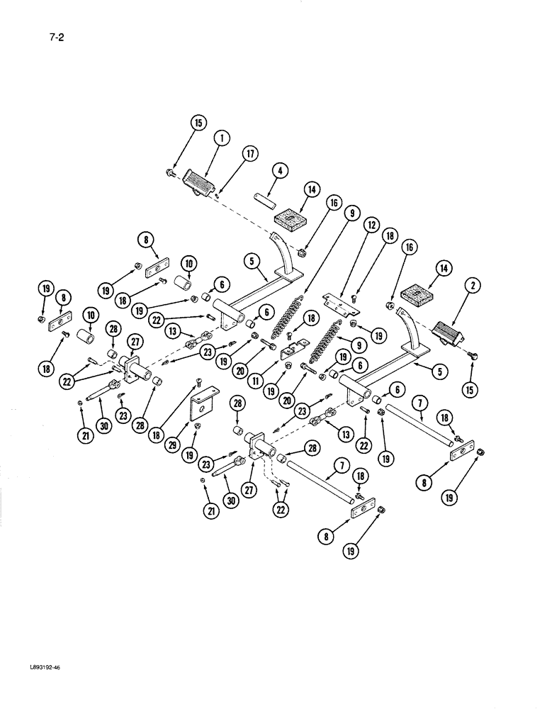 Схема запчастей Case IH 1670 - (7-02) - MASTER BRAKE CONTROLS (5.1) - BRAKES