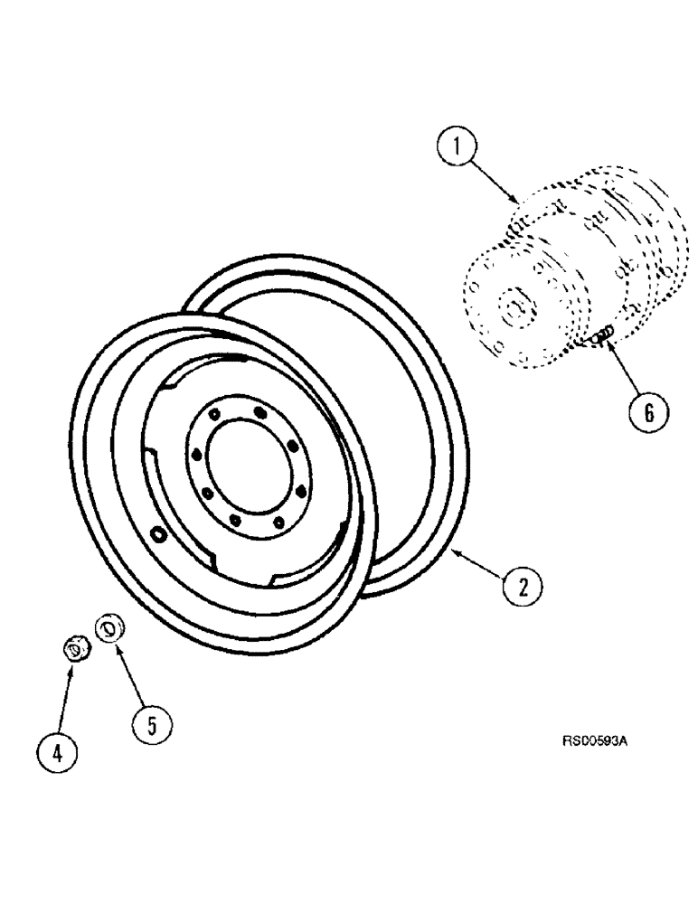 Схема запчастей Case IH 1680 - (5-34) - WHEELS, POWER GUIDE AXLE, PRIOR TO P.I.N. JJC0044001 (04) - STEERING